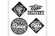 Vintage pizza delivery emblems