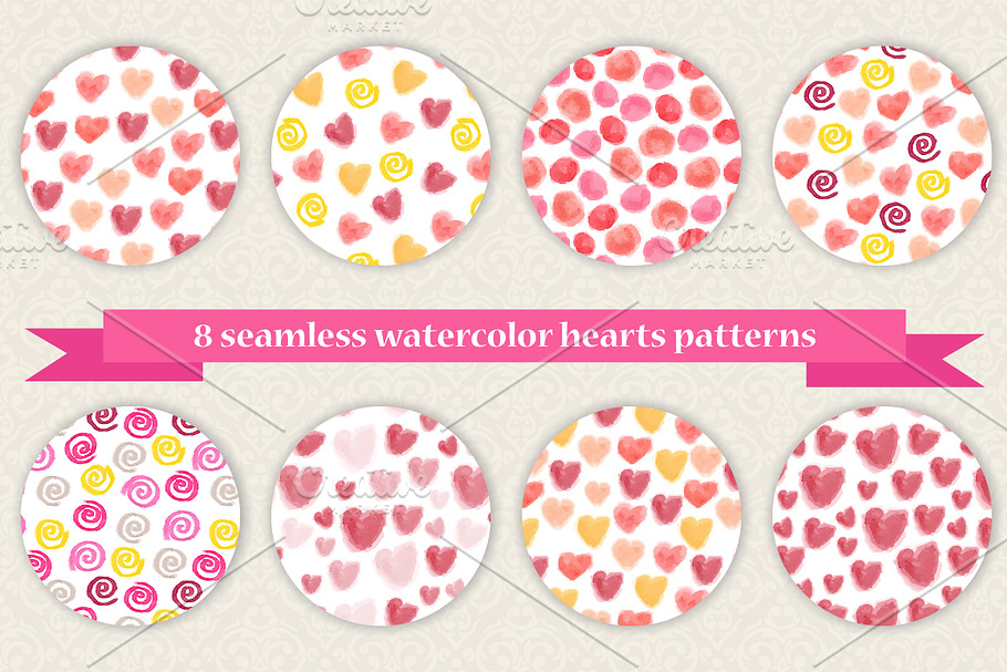 Set of 8 Valentine's Day patterns in Patterns - product preview 8