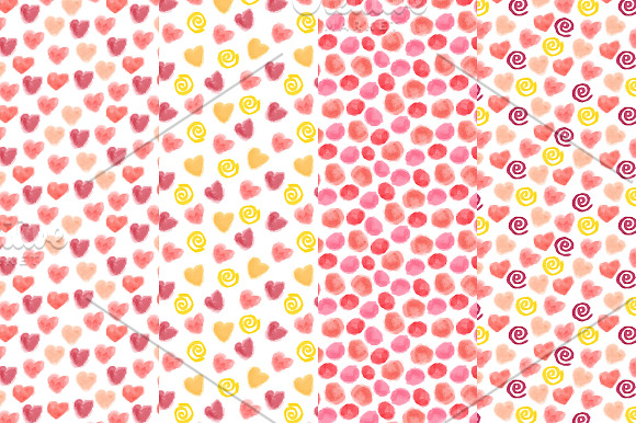 Set of 8 Valentine's Day patterns in Patterns - product preview 1
