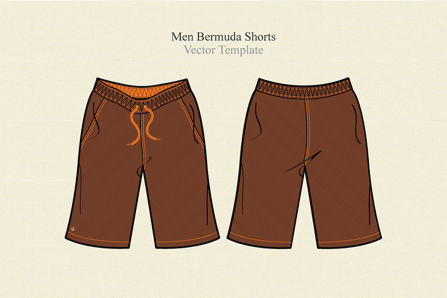 Men Bermuda Shorts Template
