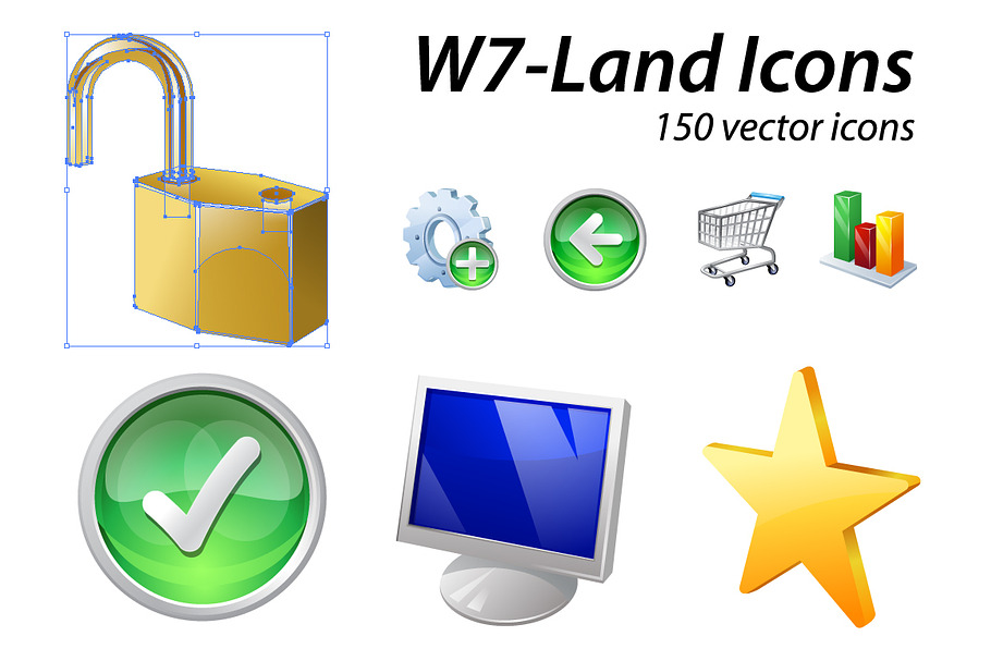 W7-Land | 150 Vector Icons in Graphics - product preview 8