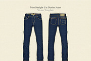 Men Straight Cut Denim Jeans