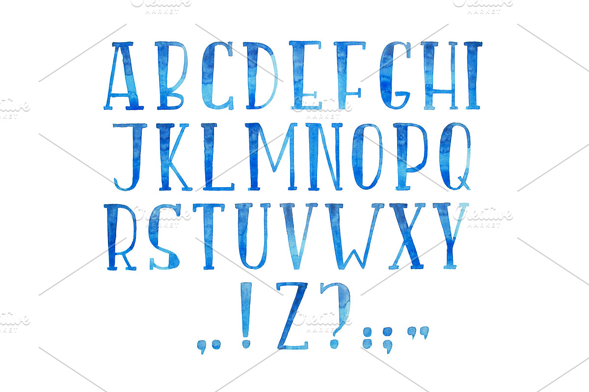 Colorful watercolor aquarelle font type handwritten hand draw abc alphabet letters in Illustrations - product preview 8