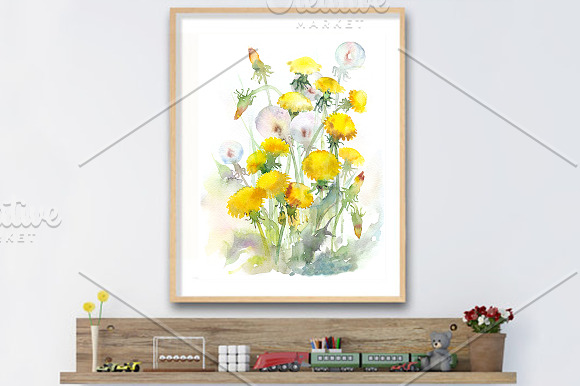 SALE! Watercolor dandelions in Illustrations - product preview 1