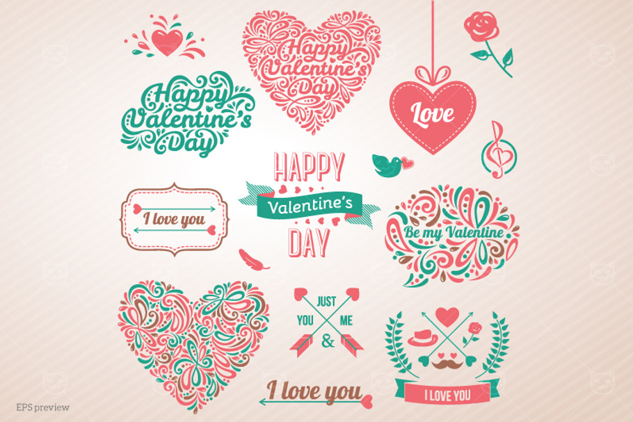 Valentines Decorations in Illustrations - product preview 8