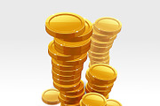 Gold coins pile