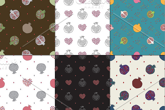Pomegranate patterns set. in Patterns - product preview 1