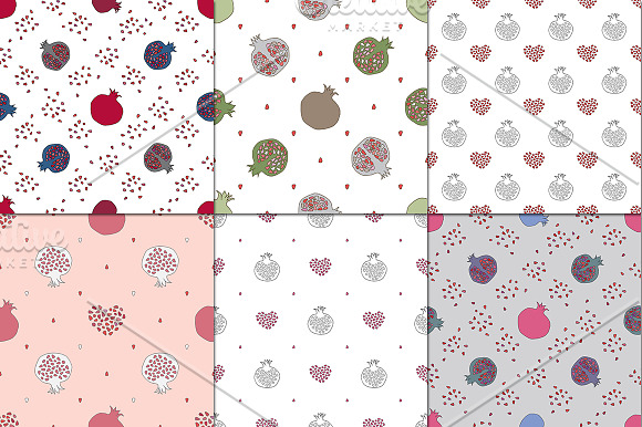 Pomegranate patterns set. in Patterns - product preview 2