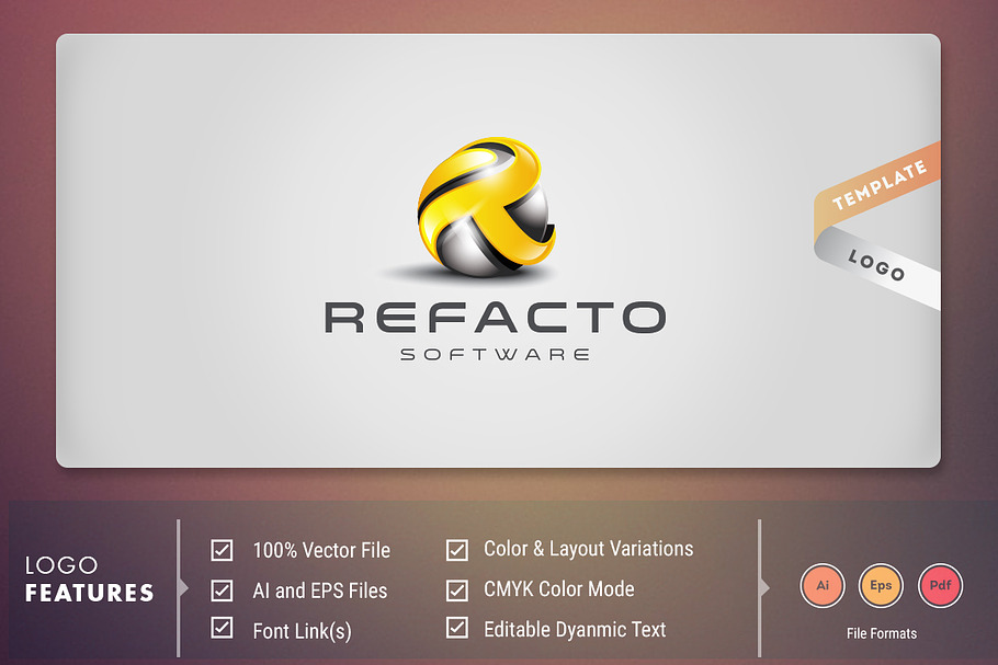 Refacto Software - Logo Template in Logo Templates - product preview 8