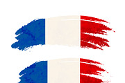 Brush stroke with France flag
