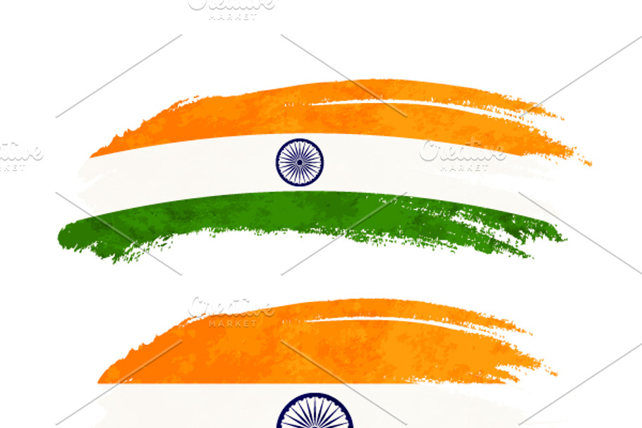 Brush stroke with India flag