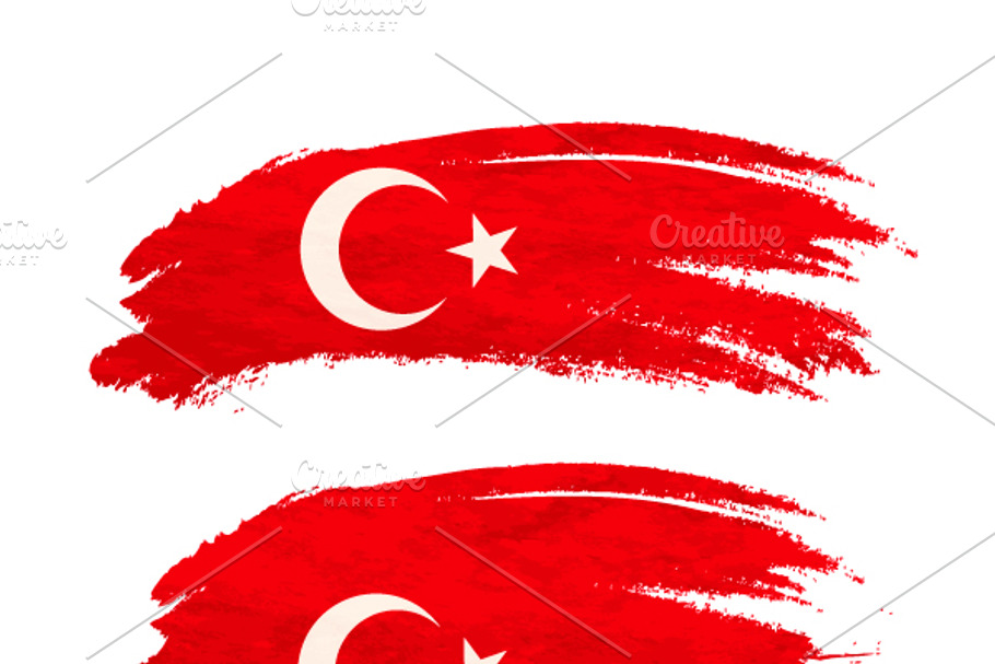 Brush stroke with Turkey flag in Objects - product preview 8