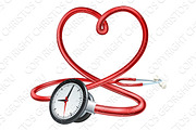 Stethoscope Clock Heart Concept