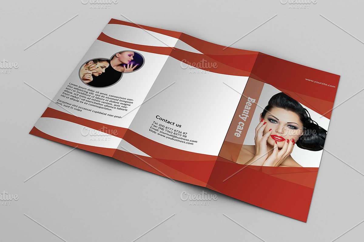 Trifold Beauty Salon Brochure -V745 in Brochure Templates - product preview 8