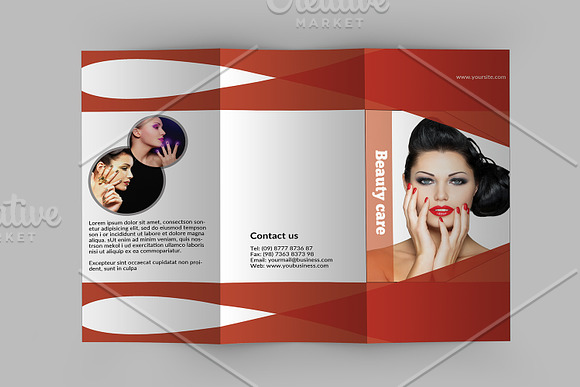 Trifold Beauty Salon Brochure -V745 in Brochure Templates - product preview 4