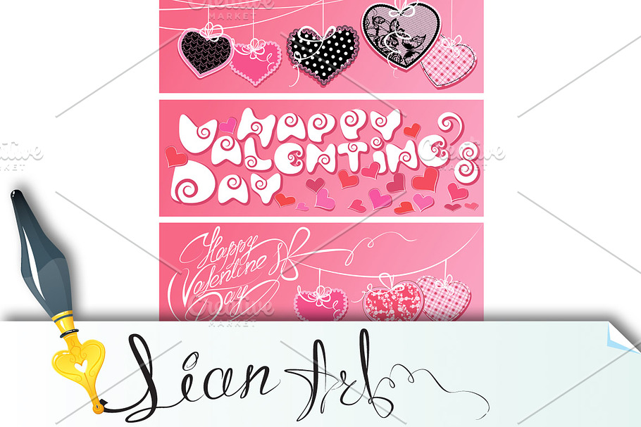 Set of 3 horizontal banners. in Illustrations - product preview 8