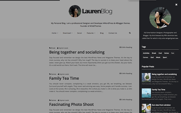 Lauren Minimalist Blogger Template in Website Templates - product preview 1