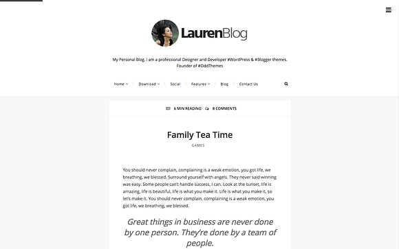 Lauren Minimalist Blogger Template in Website Templates - product preview 3