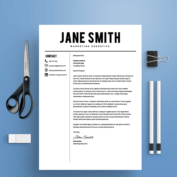 Resume Template & Cover Letter in Letter Templates - product preview 2