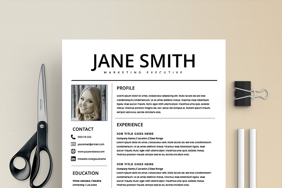 Resume Template/CV + Cover Letter in Letter Templates - product preview 8