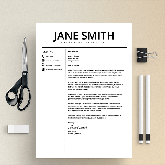 Resume Template/CV + Cover Letter in Letter Templates - product preview 2