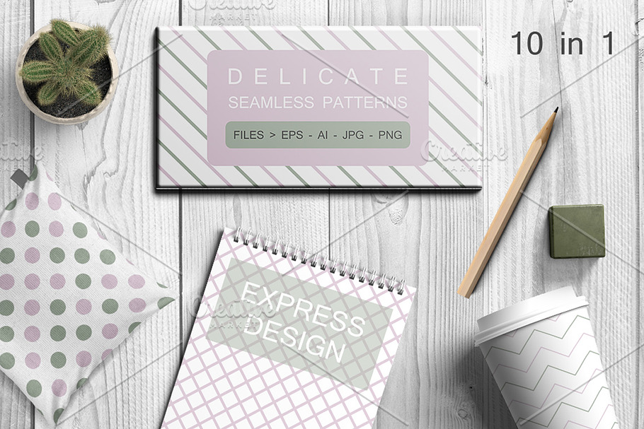 Delicate seamless vector patterns in Patterns - product preview 8