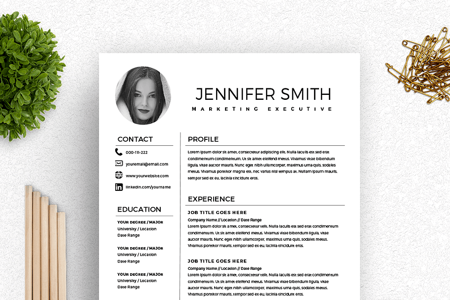 Resume Template / CV with Photo