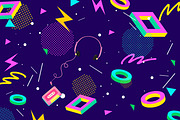 Colourful Eighties Vector Background
