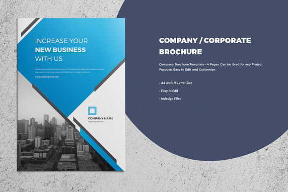 Corporate/Company Brochure - 4 Page in Brochure Templates - product preview 1