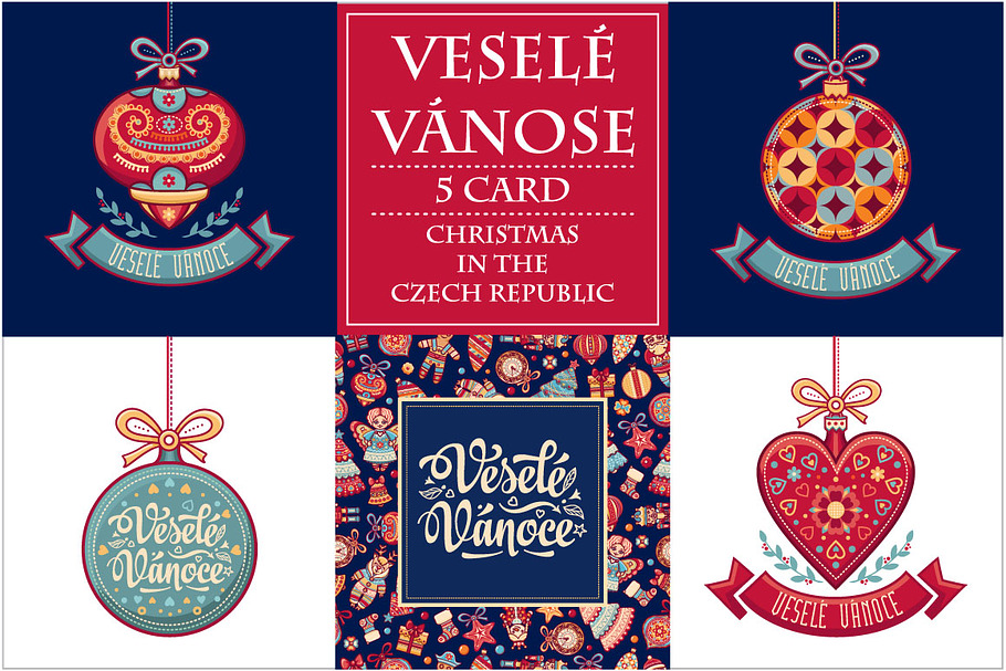 Vesele Vanoce. Christmas card. Czech