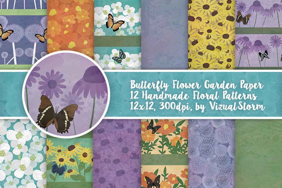 Butterfly Garden Flower Patterns in Patterns - product preview 8