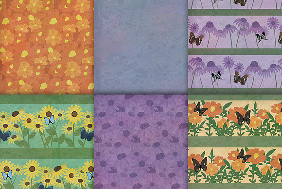Butterfly Garden Flower Patterns in Patterns - product preview 1