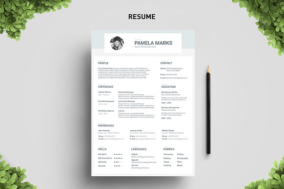 Ocean Resume Template in Resume Templates - product preview 2