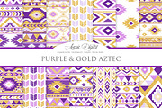 Purple & Gold Boho Seamless Pattern