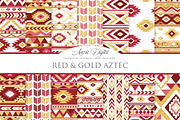 Red & Gold Boho Seamless Pattern