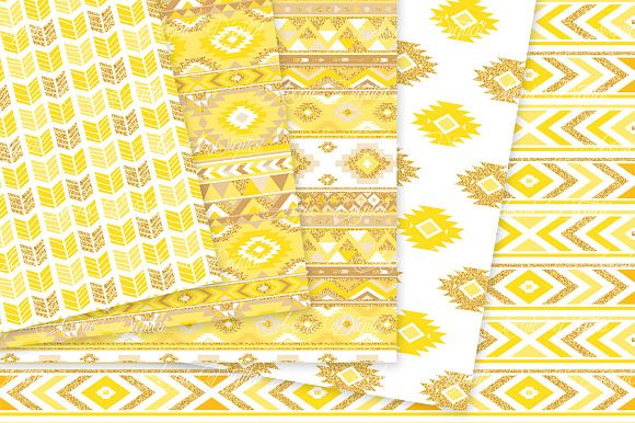 Yellow & Gold Boho Seamless Pattern in Patterns - product preview 1