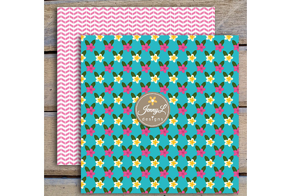 Frangipani Digital Paper & Clipart in Patterns - product preview 4