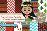 Polynesian Digital Paper Clipart