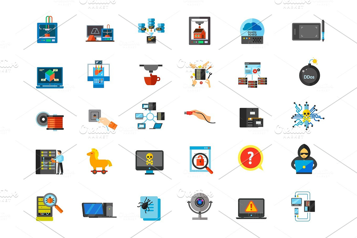 Computer icon set in Illustrations - product preview 8