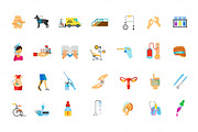 Medicine and Disability icon set