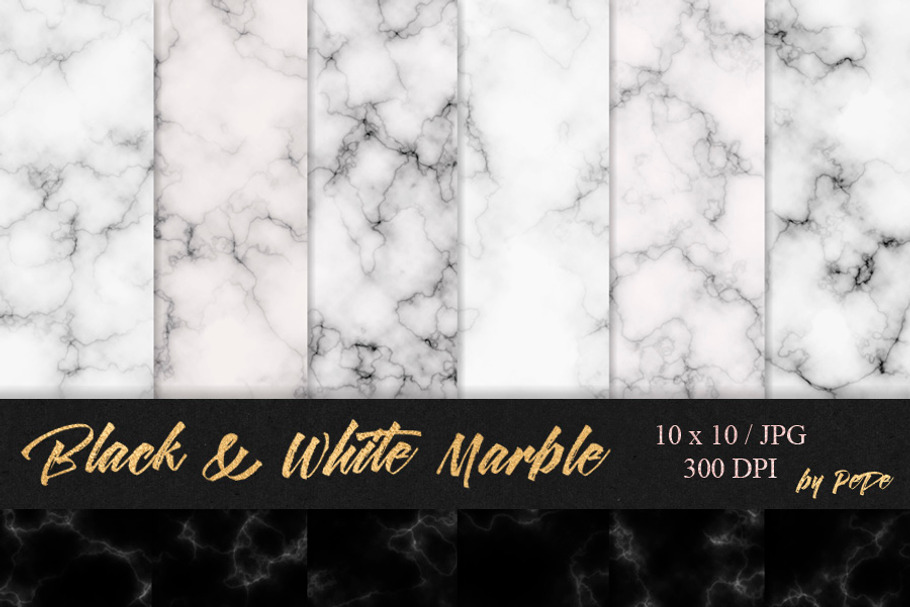 Black & white marble textures