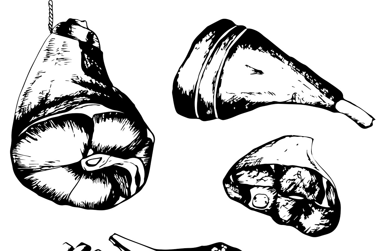 Hand drawn sketch meat in Illustrations - product preview 8