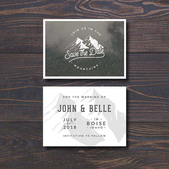 Mountain Save The Date Template in Wedding Templates - product preview 1