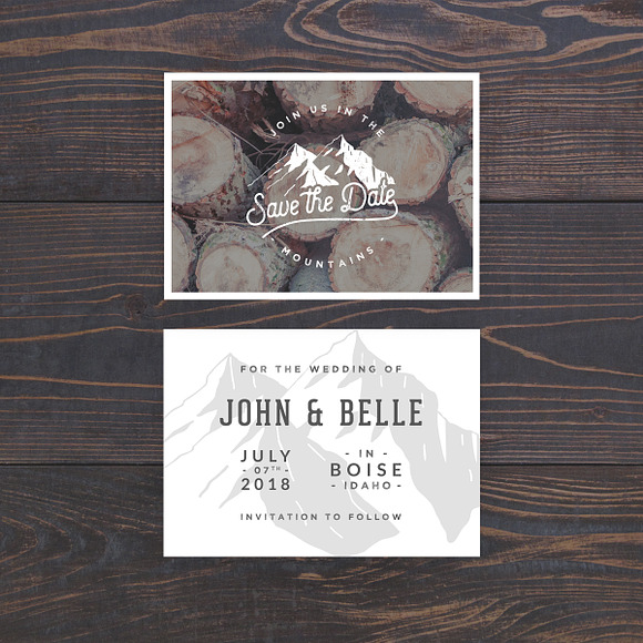 Mountain Save The Date Template in Wedding Templates - product preview 3