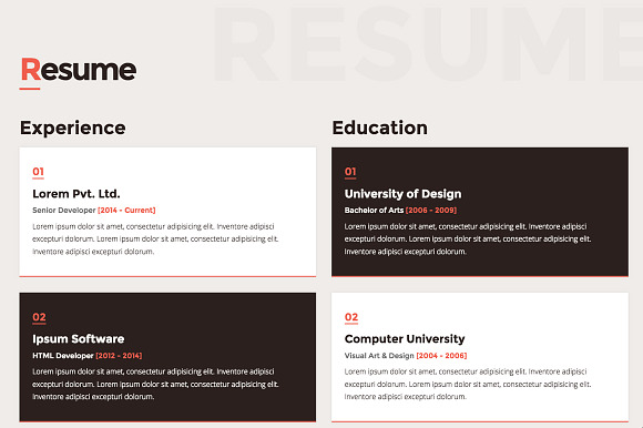 Line - One Page Resume/Portfolio in Bootstrap Themes - product preview 4
