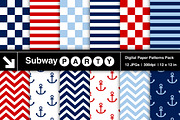 Nautical Stripes, Chevron & Anchors