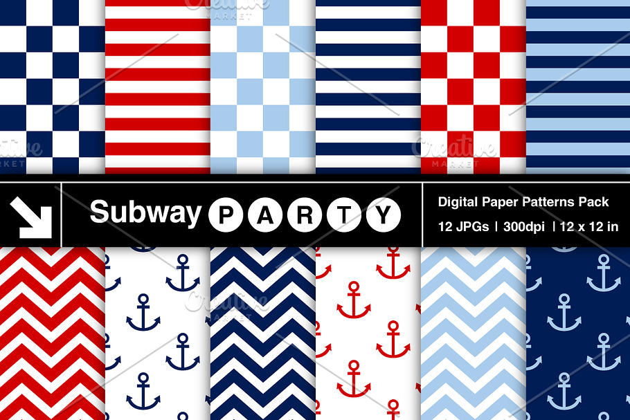 Nautical Stripes, Chevron & Anchors