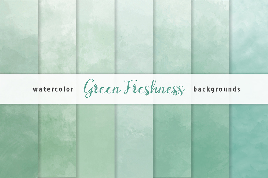 Green Ombre Watercolor Backgrounds