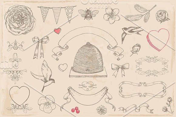 InKit Pretty Hand Drawn Sampler in Illustrations - product preview 1