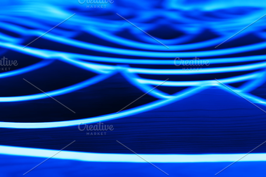 Horizontal vivid blue abstract tidal waves background backdrop in Illustrations - product preview 8